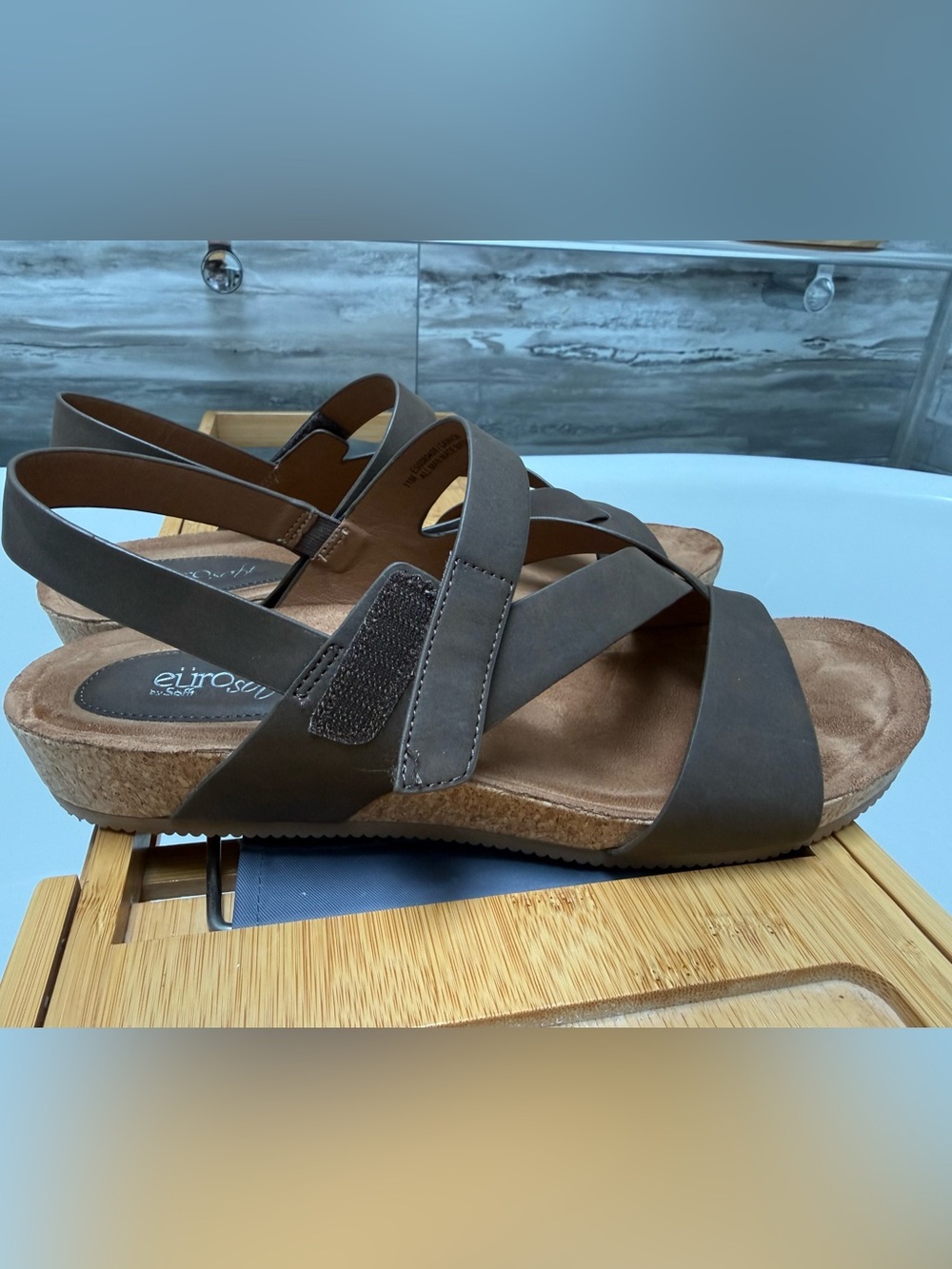 W’s 11 Sofft Eurosoft Gianetta cork wedge sandals - Picture 4 of 6
